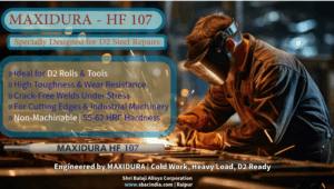 D2 tool steel welding with HF-107 Hardfacing electrode for D2 repair MAXIDURA HF-107 on shear blade Welding D2 die with MAXIDURA High-hardness electrode for cold tools
