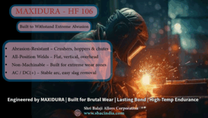 Engineered for Crushers, Hoppers & Chutes Handles brutal sliding wear and abrasion. 🔹 Extreme Hardness: 58–62 HRC Delivers unmatched surface protection. 🔹 All-Position Welding Capability Reliable performance in any orientation. 🔹 Non-Machinable, High-Bond Welds Tough overlay for severe impact zones. 🔹 Compatible with AC & DC(+) Stable arc, easy slag removal, clean finish.