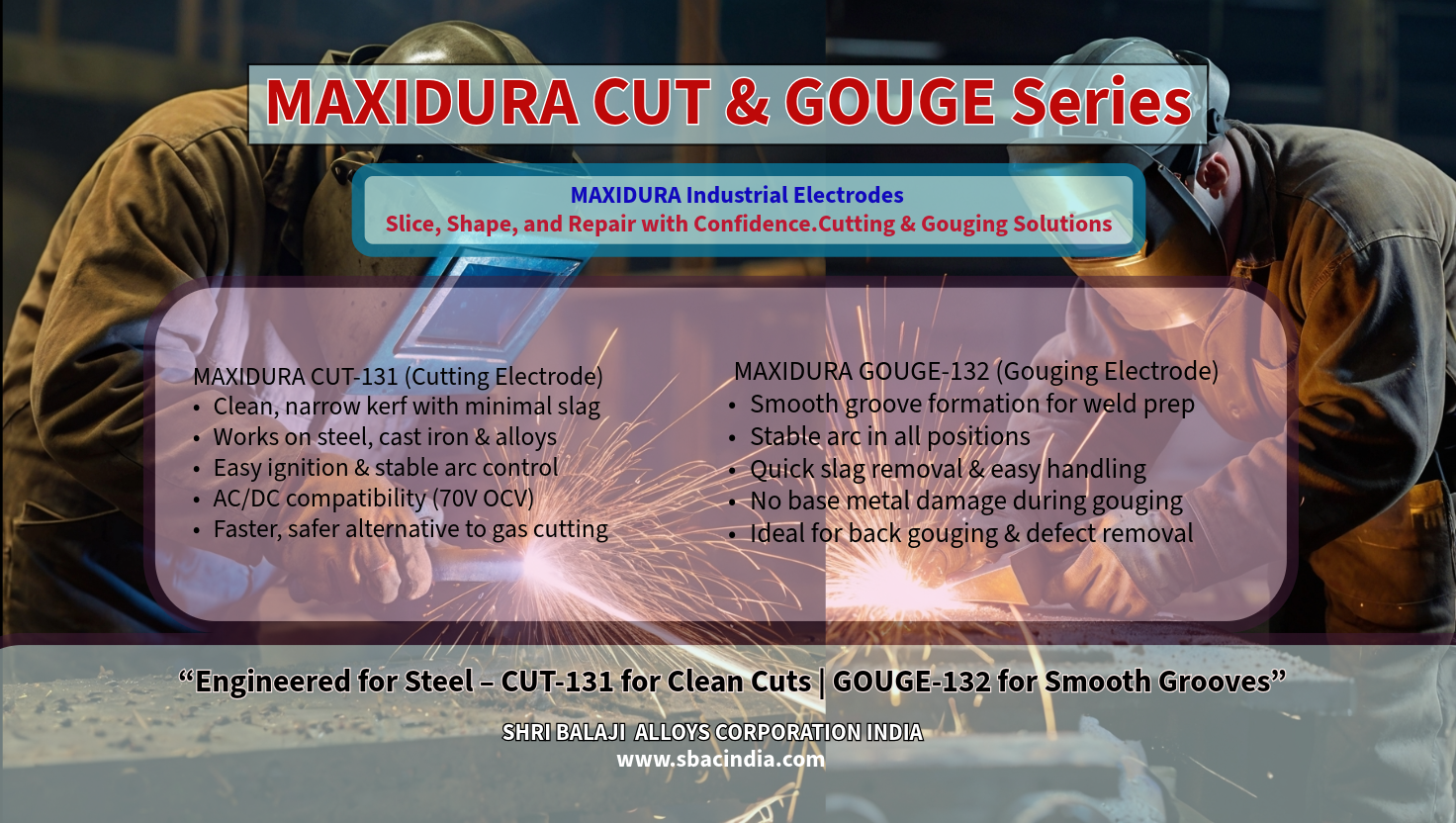 Cutting and Gouging Electrodes – MAXIDURA CUT-131 & GOUGE-132